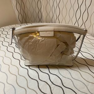 Kate Spade Clear and white cosmetics bag